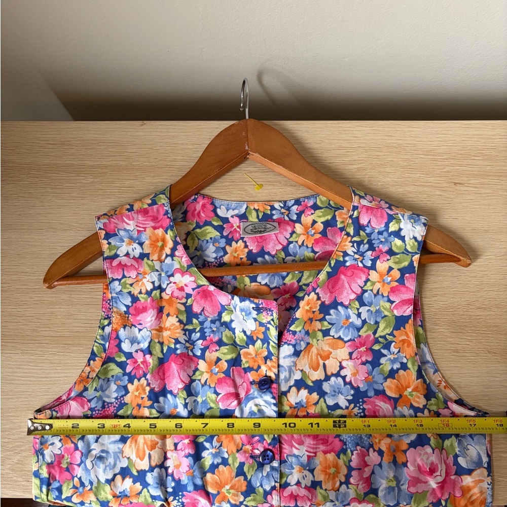 Vintage Laura Ashley Floral Bow Pocket Jumpsuit Romper Small - Picture 12 of 13
